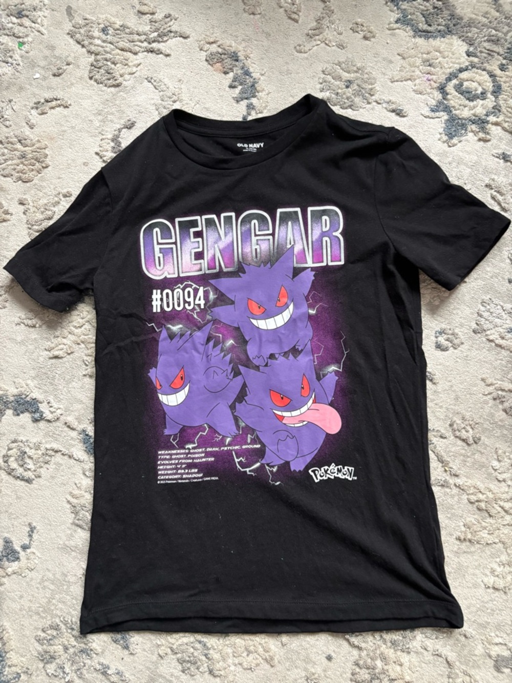 Old Navy Black Crewneck T-Shirt with Pokemon Gengar Logo